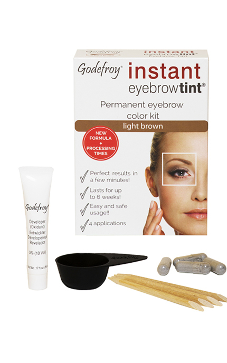 GODEFROY GODEFROY, INSTANT EYEBROW TINT, antakių dažymo rinkinys, 1 vnt. 1 vnt.