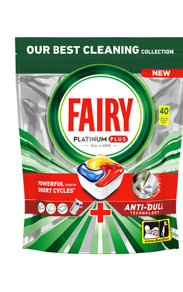 FAIRY FAIRY, PLATINUM PLUS LEMON, automatinių indaplovių kapsulės, 40 vnt. 40 vnt.