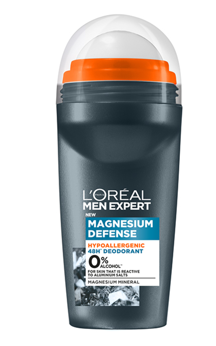 MEN EXPERT L'OREAL PARIS, MEN EXPERT MAGNESIUM DEFENCE, hipoalerginis rutulinis antiperspirantas, 50 ml 50 ml