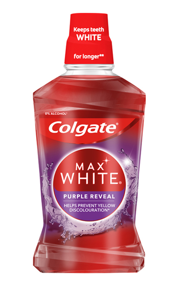 COLGATE COLGATE, MAX WHITE PURPLE REVEAL, burnos skalavimo skystis, 500 ml. 500 ml