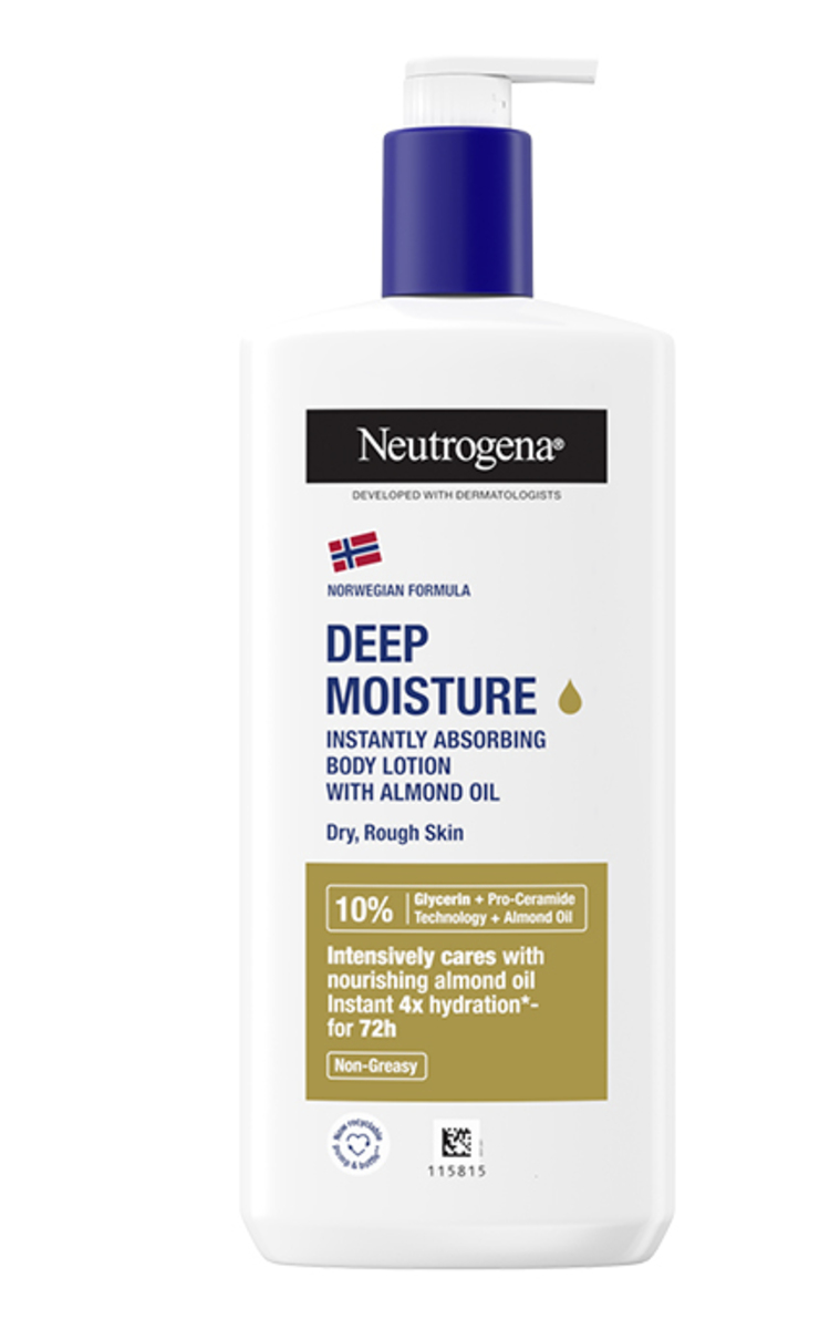 NEUTROGENA NEUTROGENA, DEEP MOISTURE, greitai įsigeriantis kūno losjonas su migdolų aliejumi, 400 ml 400 ml