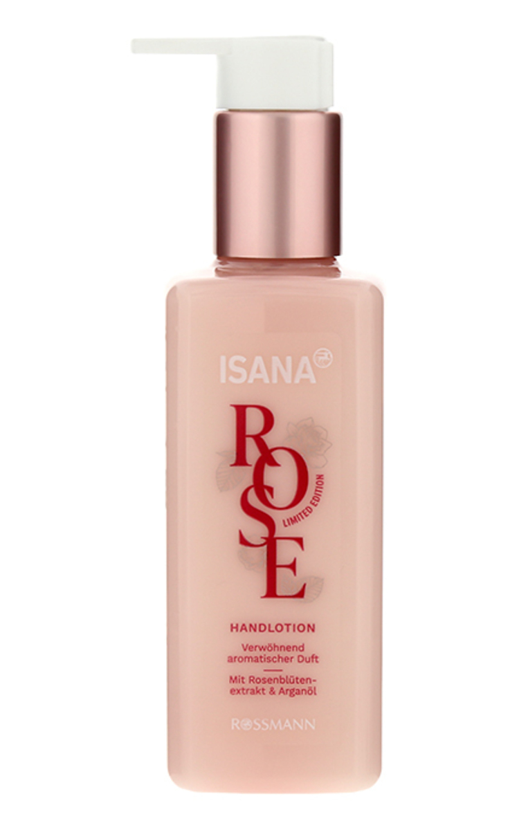 ISANA ISANA, ROSE, aromatingas rankų losjonas su rožių žiedlapių ekstraktu ir arganų aliejumi, 250 ml. 250 ml