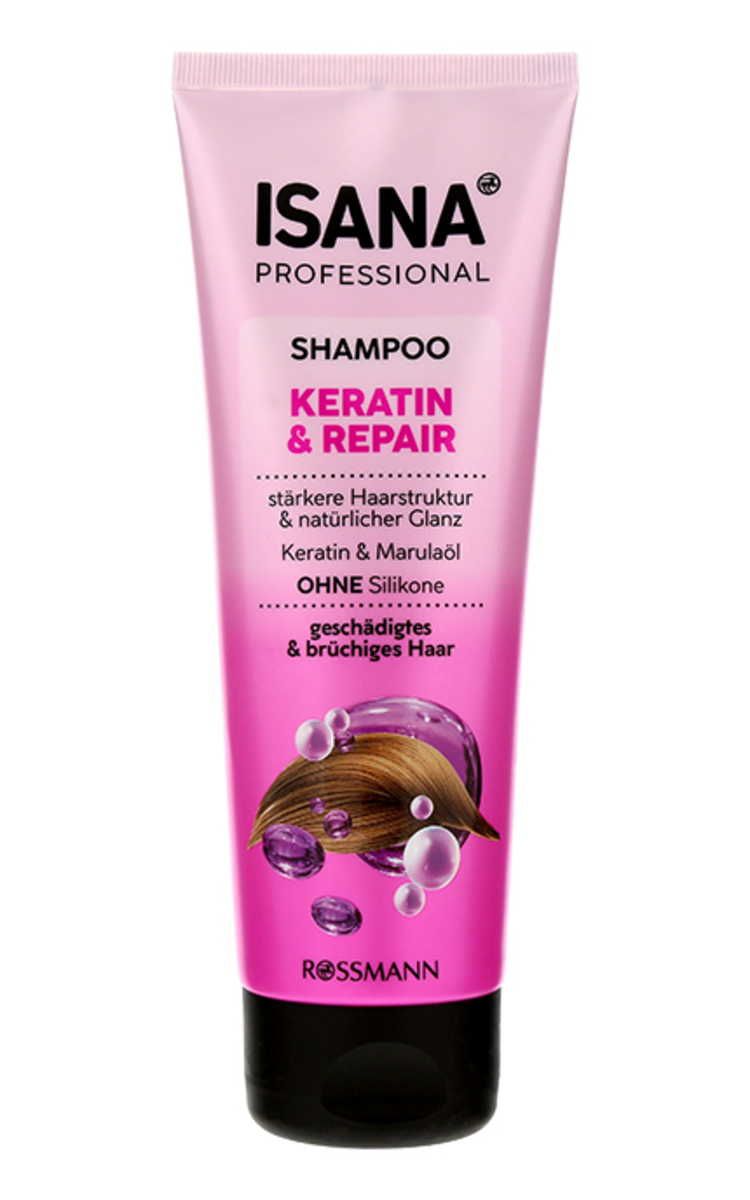 ISANA ISANA, PROFESSIONAL KERATIN & REPAIR, šampūnas silpniems plaukams, 200 ml. 200 ml