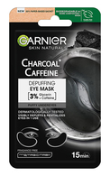 GARNIER, TISSUE MASK, CHARCOAL + CAFFEINE, paakių kaukė nuo paburkimo, 5 g.