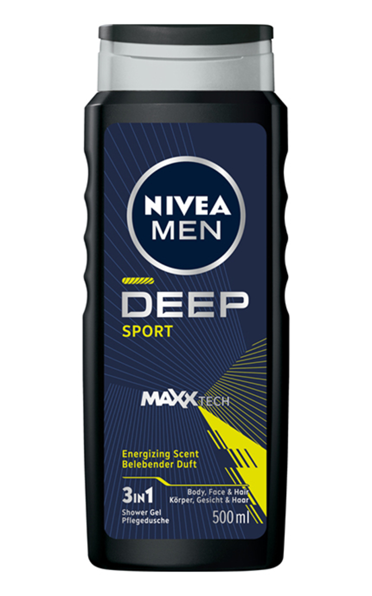 NIVEA MEN NIVEA MEN, DEEP EXTREME MAXX, dušo gelis vyrams, 500 ml. 250 ml