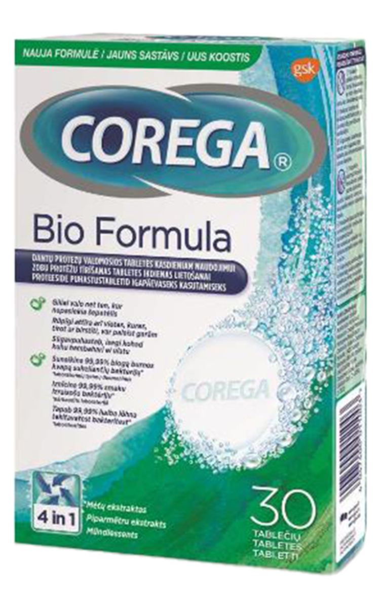 COREGA COREGA, BIO FORMULA, protezų valiklis, 30 vnt. 30 vnt.