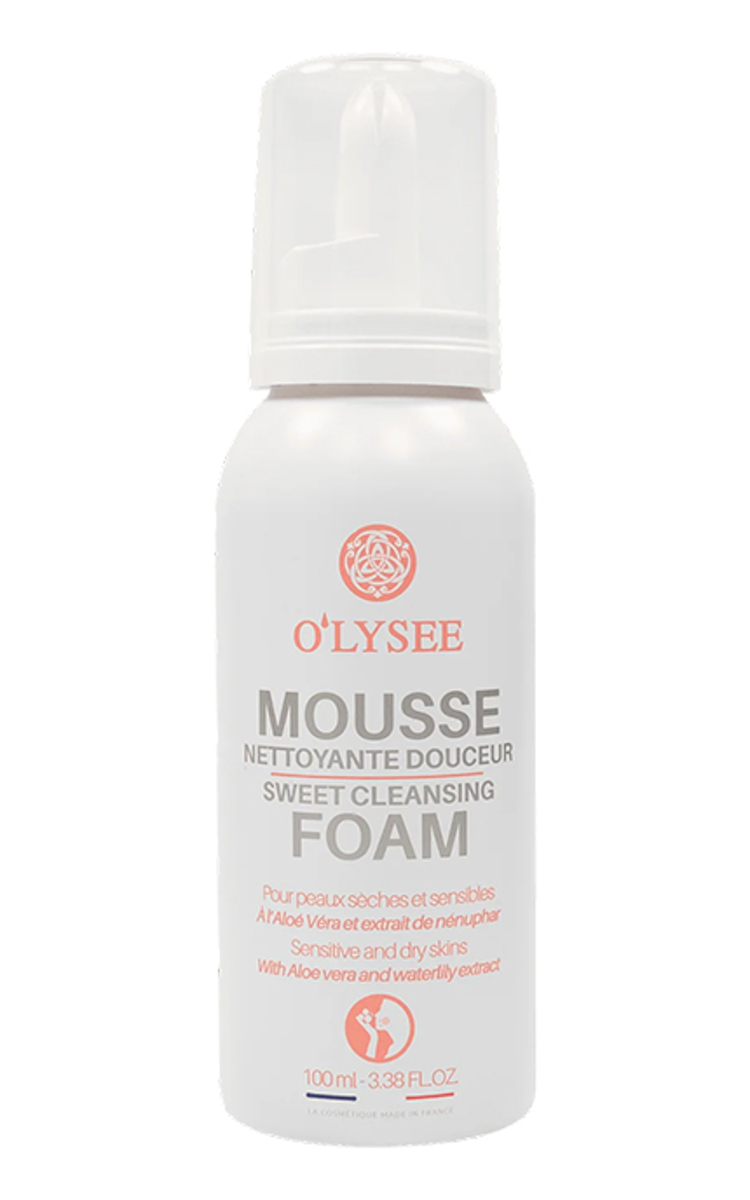 O'LYSÉE, GENTLE FACIAL CLEANSING FOAM FOR DRY AND SENSITIVE SKIN, valomosios veido putos sausai ir jautriai odai, 100 ml. 