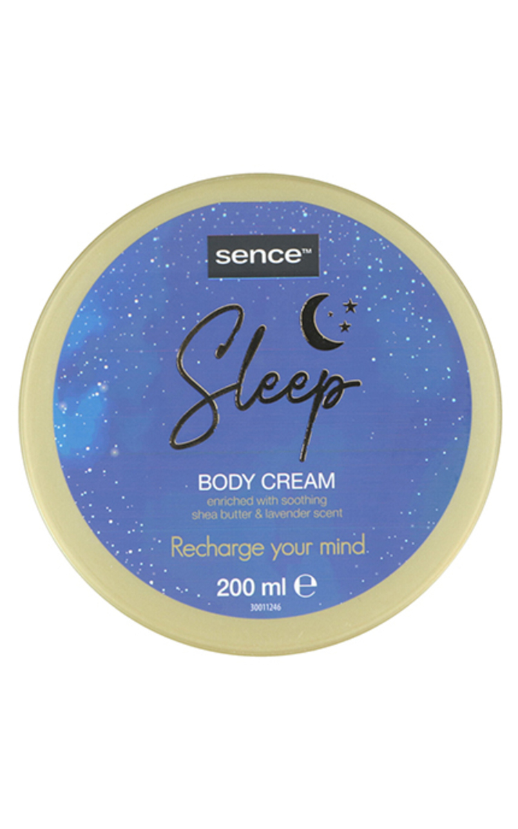 SENCE SENCE, SLEEP, kūno kremas su taukmedžio sviestu, levandų kvapo, 200 ml.  200 ml