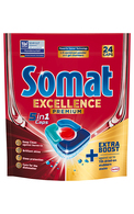 SOMAT, EXCELLENCE PREMIUM 5IN1, indaplovių kapsulės, 24 vnt.