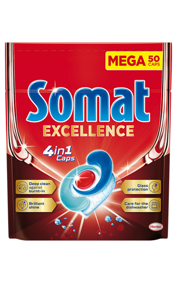 SOMAT SOMAT, EXCELLENCE 4IN1, indaplovių tabletės, 50 vnt. 50 vnt.