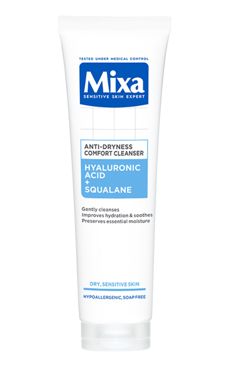 MIXA MIXA, ANTI-DRYNESS, veido prausiklis sausai odai, 150 ml. 150 ml