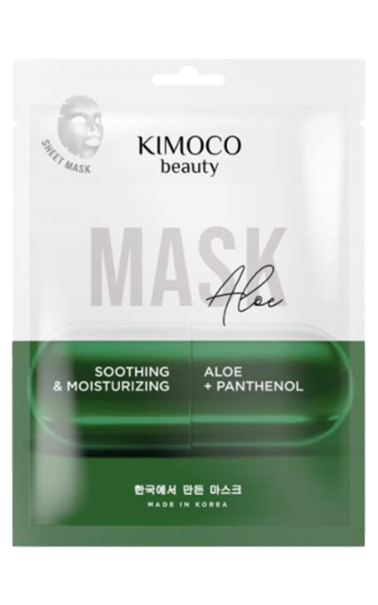 KIMOCO KIMOCO BEAUTY, ALOE, veido kaukė su alavijais ir pantenoliu, 23 ml. 23 ml