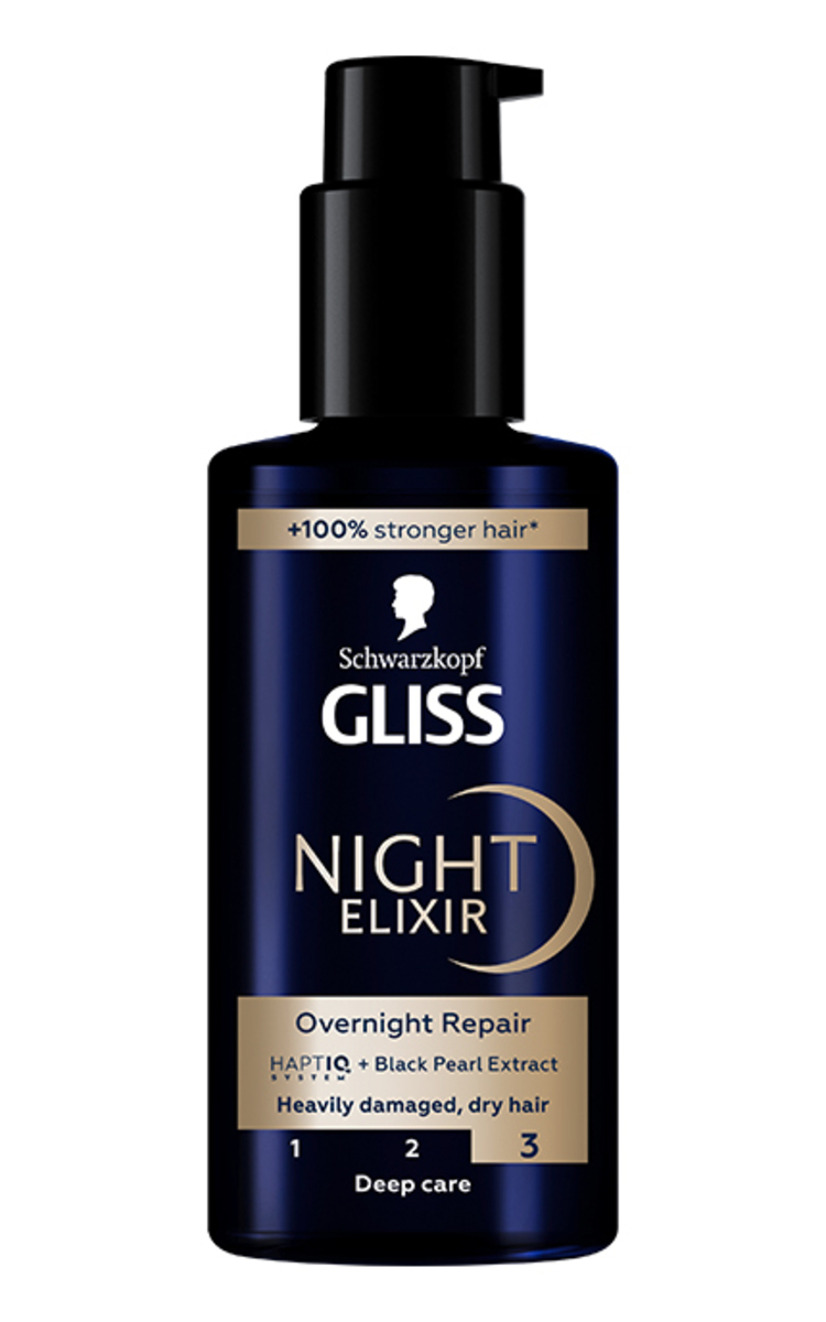 GLISS SCHWARZKOPF, GLISS, NIGHT ELIXIR, OVERNIGHT REPAIR, serumas plaukams, 100 ml. 100 ml