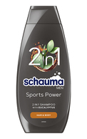 SCHAUMA MEN, SPORTS POWER 2IN1, plaukų šampūnas, 400 ml.