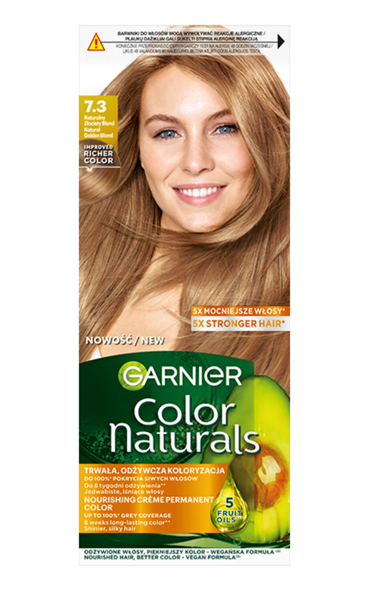 GARNIER COLOR NATURALS GARNIER, COLOR NATURALS, maitinamieji ilgalaikiai plaukų dažai, 7.3 NATURAL GOLDEN BLOND, 1 vnt. 1 vnt.