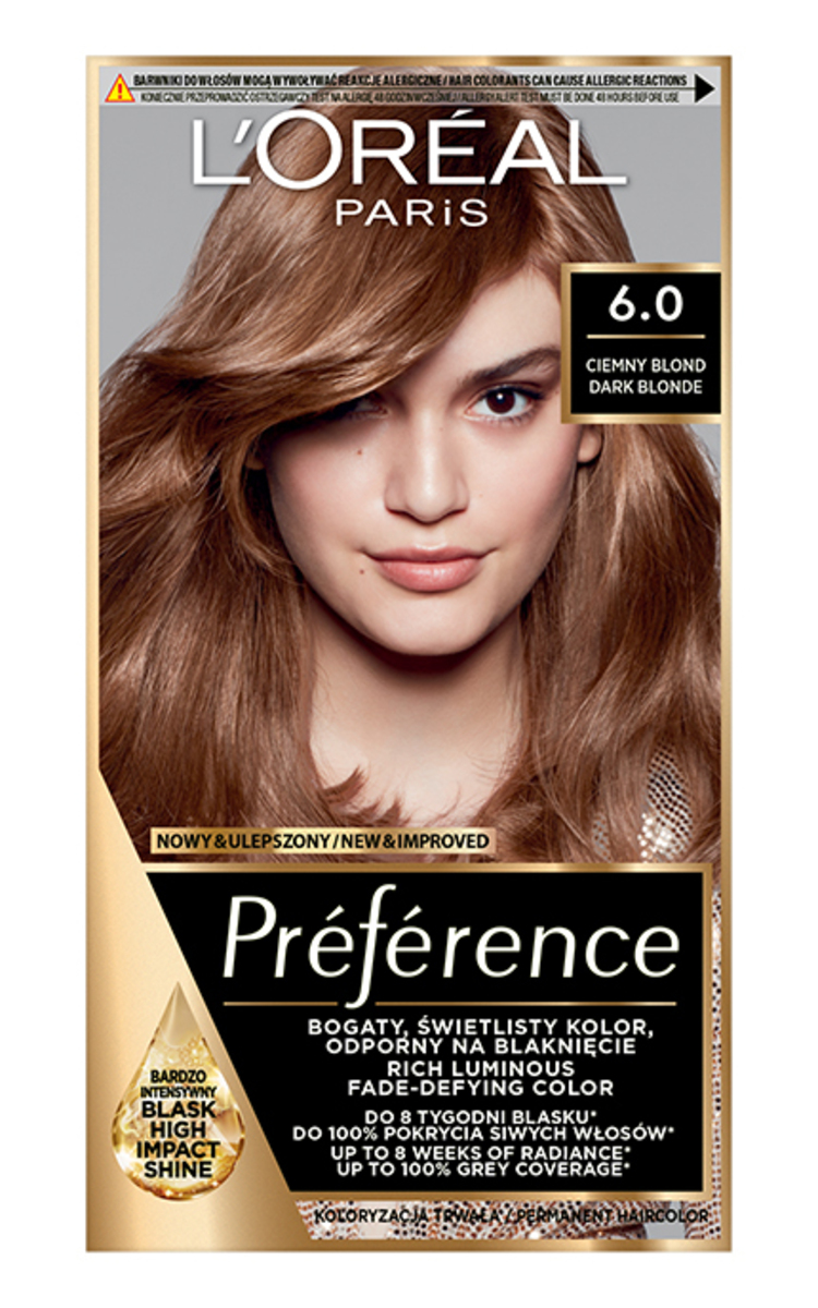 L′ORÉAL PARIS PREFERENCE L'ORÉAL PARIS, PREFERENCE, ilgalaikiai plaukų dažai,6 DARK BLONDE, 1 vnt. 1 vnt.