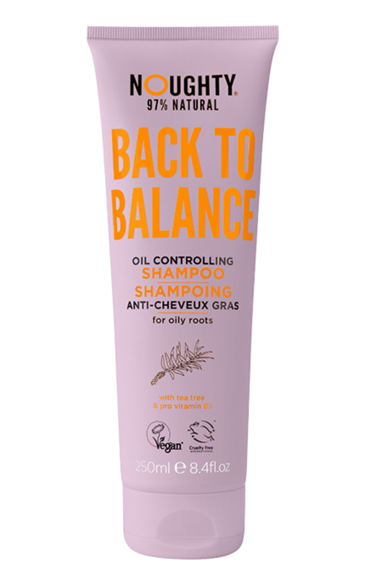 NOUGHTY NOUGHTY, BACK TO BALANCE ,balansuojantis šampūnas riebiai galvos odai su arbatmedžiu ir vitaminu B5, 250 ml. 250 ml