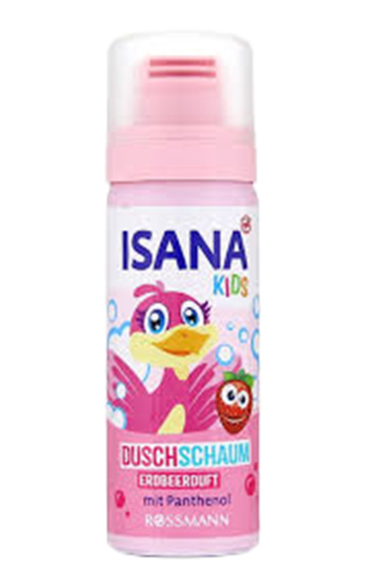 ISANA ISANA KIDS, rausvos dušo putos su braškių aromatu, 50 ml. 50 ml