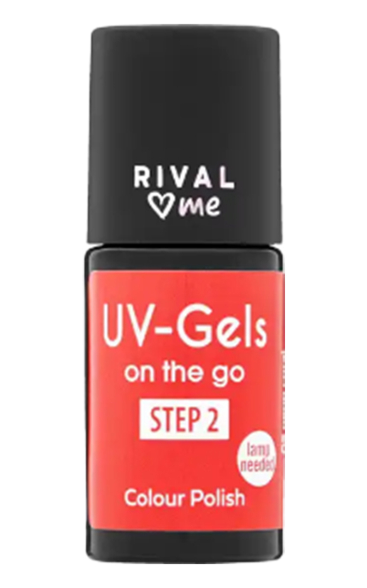 RIVAL LOVES ME RIVAL LOVES ME, UV-GELS ON THE GO, nagų lakas (2 žingsnis), 05 NEON CORAL, 8 ml. 8 ml