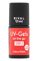 RIVAL LOVES ME, UV-GELS ON THE GO, nagų lakas (2 žingsnis), 05 NEON CORAL, 8 ml.