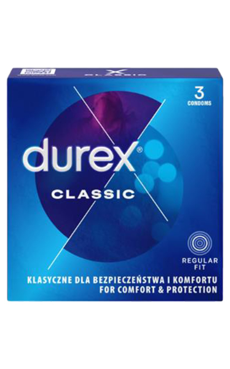 DUREX DUREX, CLASSIC, prezervatyvai, 3 vnt. 3 vnt.