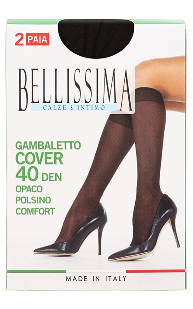 BELLISSIMA BELLISSIMA, COVER, moteriškos puskojinės, 40 den, Visone, 2 poros Nero