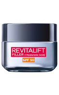 L'OREAL PARIS, REVITALIFT FILLER, 40+, dieninis kremas SPF50, 50 ml